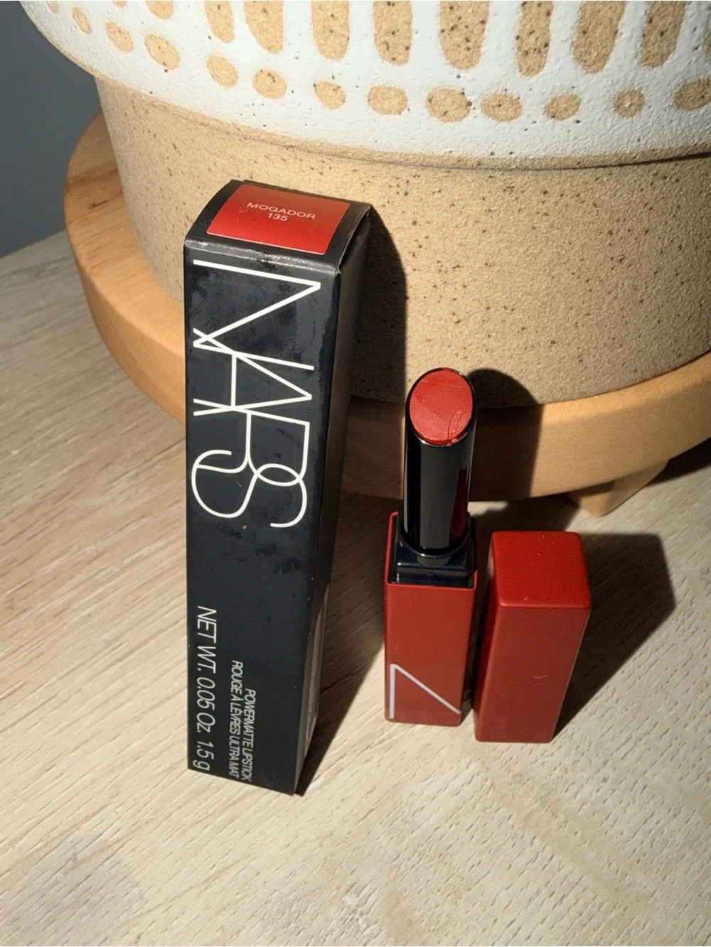 NARS POWERMATTE Lipstick Mogador 135 Red-Orange Cream Lipstick